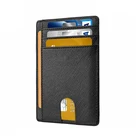 Leather Wallet Women Slim Minimalist Front Pocket RFID Blocking Leather Wallet for Men Women