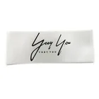 Direct factory custom printed satin cotton yarn fabric clothing care label for swimwear clothes