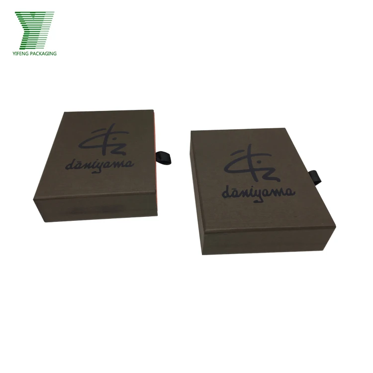 custom luxury embossed logo cardboard slide open drawer boxes