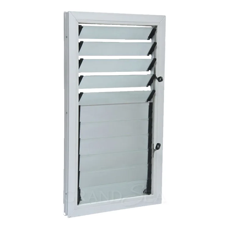 Small open-able toilet bathroom aluminum frosted glass jalousie window design