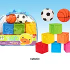 Bath Toy Soft PVC Bath Toys Rubber Colorful Building Blocks Ball Bath Toy For Kids