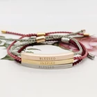 Bracelet Bracelet Men Adjustable Custom Handcraft Stainless Steel Engraving Knots Rope Bracelet Weaving Bangle Women Men Kids Gift