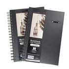A2 water color spiral black sketch book