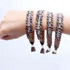 Custom woven bracelet event festival logo text customize club fabric wristband with lock