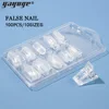 Private Label OEM Newest artificial 100 PCS Per Box False Full Cover Nail Tips with nail Clip tools Kit for Nail Salon