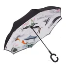 Chinese wholesale market folding reverse hands free umbrella