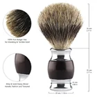 Set Men's Gift Set Pure Badger 5 Blades Safety Razor Shaving Brush Wood Stand Set