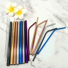 Amazon Hot Sale Reusable 6*215mm Metal 304 Drinking Stainless Steel Straw