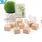 business card holder photo holder memo clips wood base