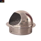 Round Bull Nosed Stainless Steel 304 air vent outlet with insectscreen