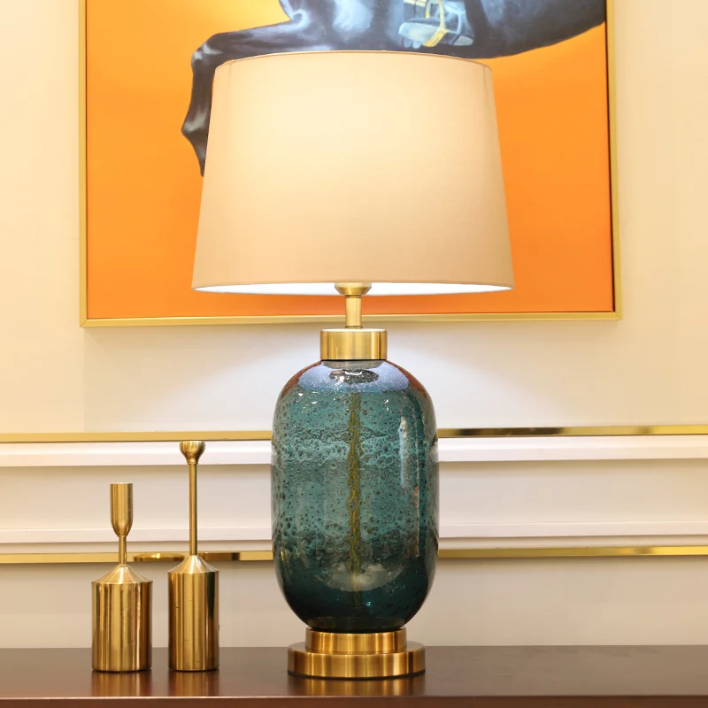 Decorative glass fabric modern home decor LED hotel home table light