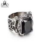 Engagement Gift Engagement Ring Elegant Men Stainless Steel Rings Black Diamond Ring Band Engagement Ring Gift
