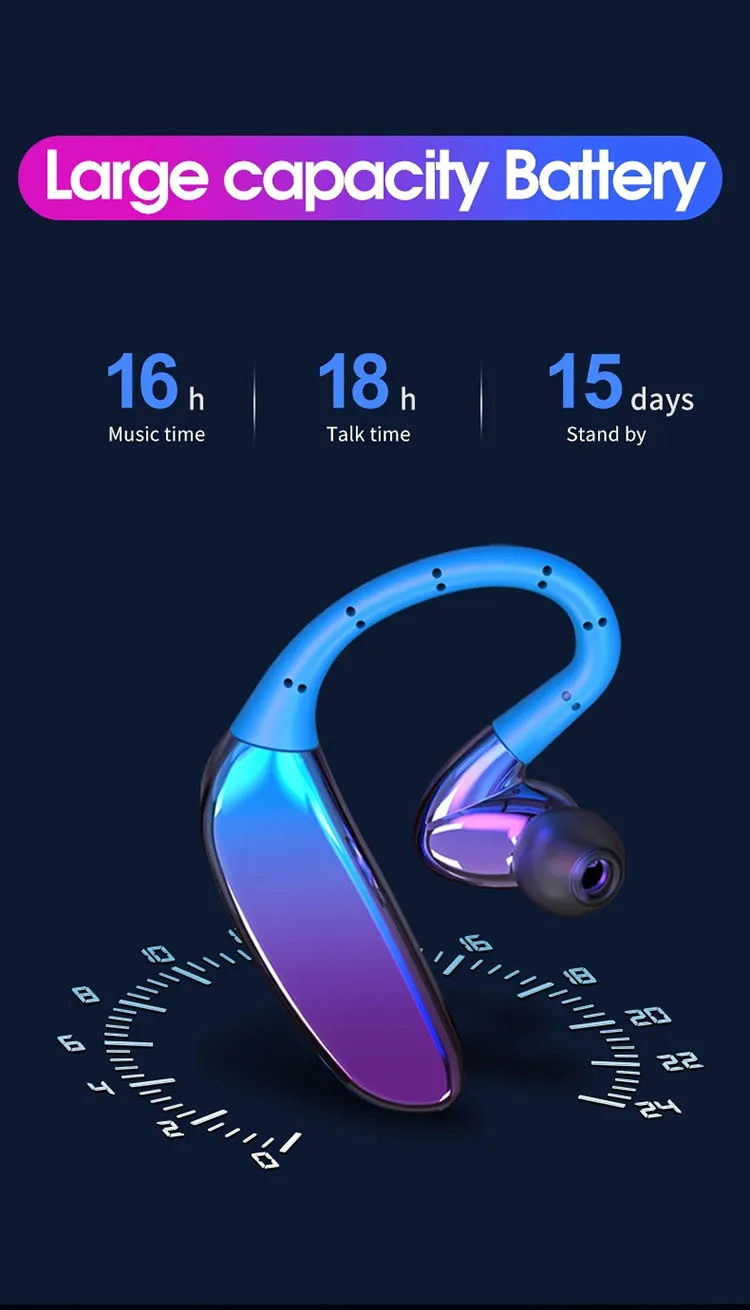 Tinderala Fashion Ear Hook TWS 5.0 Stereo IPX9 Waterproof Sport Music Hifi Deep Bass Earbud Wireless Headset Bluetooth Headphone - ANKUX.COM