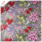 Cheerslife Free Sample Online Sale Tulle Mesh Voile Floral Embroidery Lace Fabric For Women Dresses