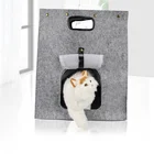 Yangyang Pet Portable Foldable Pet Travel Carrier 3 in 1 Multifunctional Wool Nest Walking Bed Bag Soft Felt Cat Cave