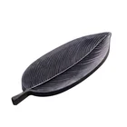 Creative Japanese black walnut ebony beech wood serving tray leaf carving wooden plate