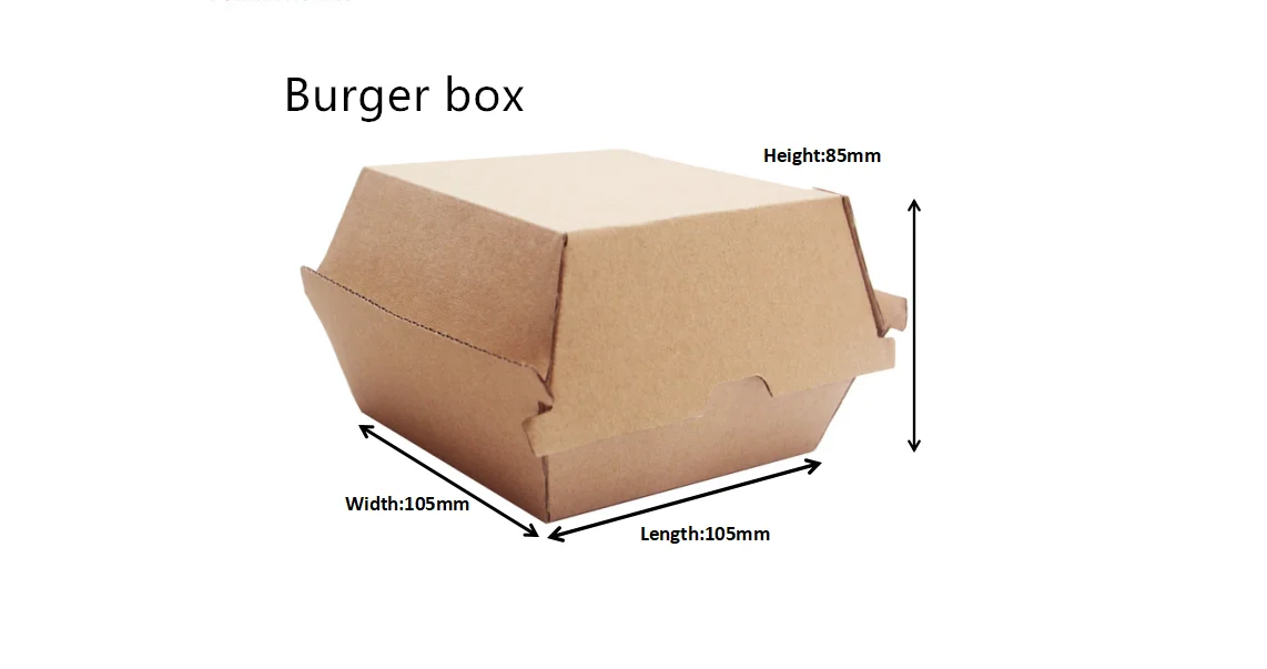 price fast food cardboard paper kraft packing cheap burger box