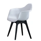 China Factory Home Furniture And Modern Design Black Plastic Leg White Back Eat Dining Chair