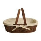 China suppliers eco-friendly gift basket woven wood chip food bread storage hamper with lining