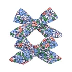 soft natural burlap material girls flower hair bow clips supplier