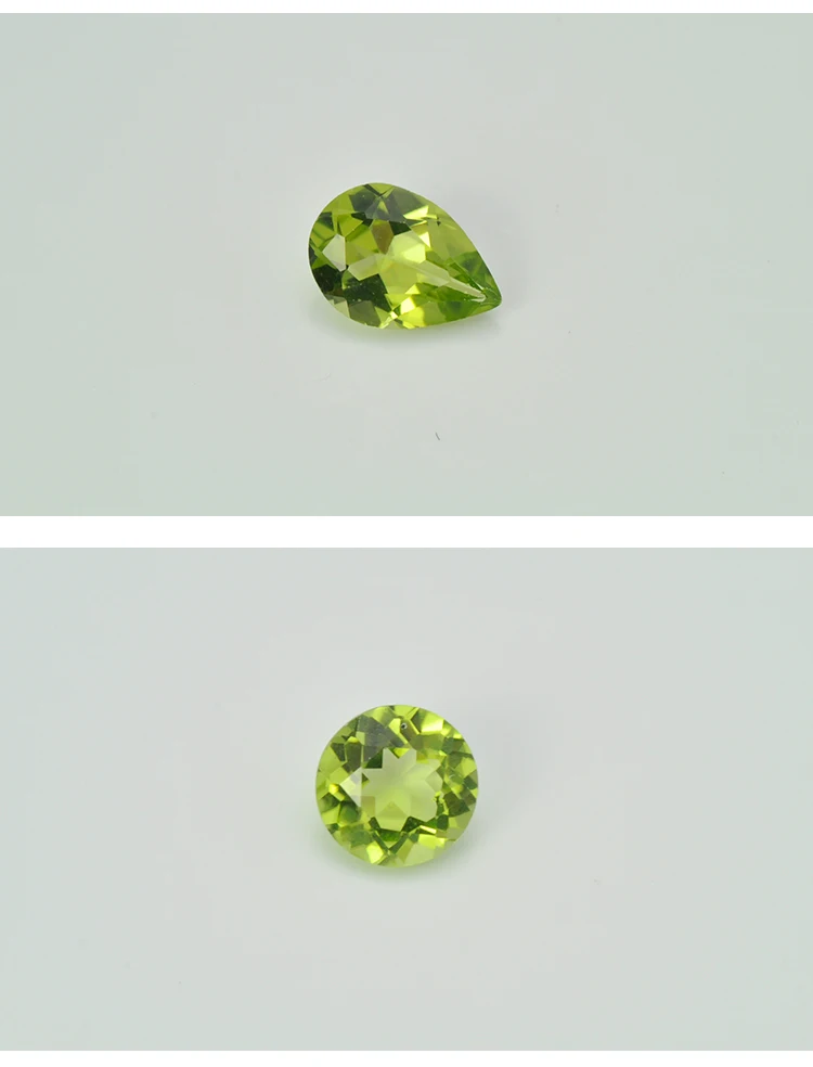 Factory Price 5*7 High Grade Natural Pear Peridot Gem Stone for Silver and Gold Jewelry