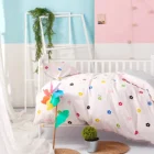 Custom 100% Muslin Organic Cotton Eco-friendly Child Cartoon Bed Sheet Baby Bedding Set