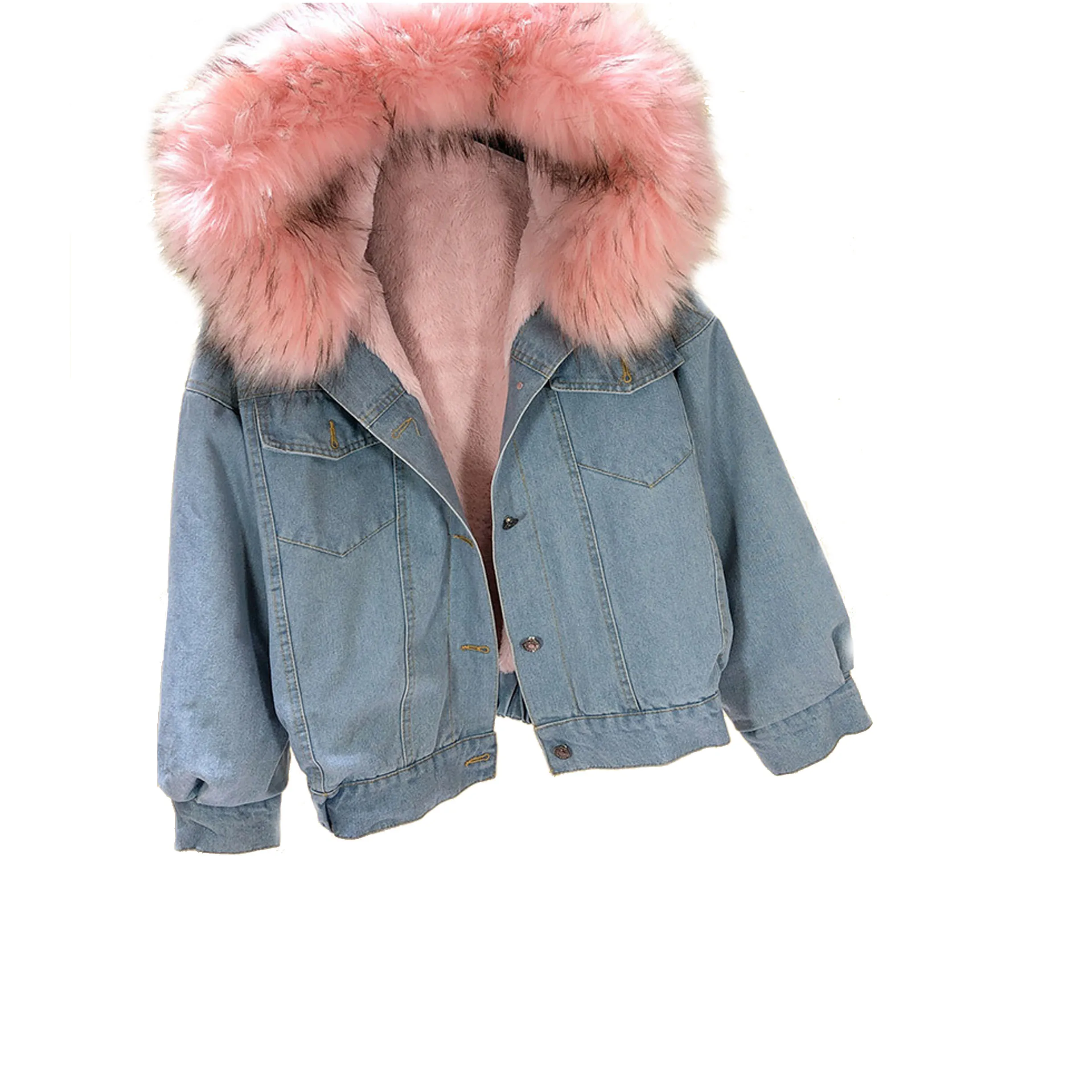 womens jean jacket with fur collar