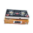 China 2 burner cooktop hob powder enamel home appliance glass top igniter gas stove