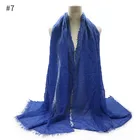 Hot cotton scarf shawl 2019 new fashion plain pleated scarf hijab Muslim woman exquisite hairy comfortable scarf hijab