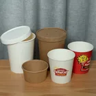 Eco friendly 16oz kraft paper cup noodle soup for hot food package container
