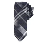 Black Gray Plaid Tie Business Cotton Men Neck Tie Fashion Formal Neckties Customized Brand