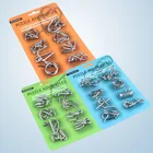 8Pcs/Set 3D IQ Puzzle Brain Teaser Metal Puzzle Brain Twisters Mind Teasers Puzzle