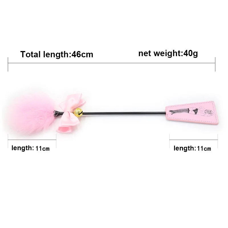 pink feather tickler kinky sword handle sex spanking paddle whip