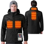 Coat Winter Electric Battery Heating Temperature Controller Heated Hoodie Coat Heated Jacket For Men
