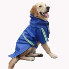 Big and small dog raincoat waterproof large dog clothes hooded jacket pet raincoat