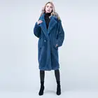 Fashion long style teddy coat wholesale women winter sheep sheared coat teddy bear coat