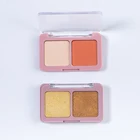Small MOQ Powder Loose Metallic Eye Finish Cosmetics RTS Products 2 Color Package Shadow Mini Eyeshadow Palette