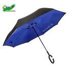 black rubber coated C handle sun umbrella for car