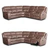 Big size U-shape modern genuine leather corner sectional sofa