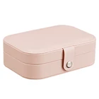 Fashionable Fashion Luxury Delicate Pink Pu Box Big Case Jewelry Organizer For Travel