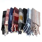 winter jacquard custom Striped scarf man lady unisex scarf