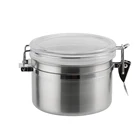 Wholesale Fda 28OZ Plastic Lis Stainless Steel Silver Metal Coffee Tea Sugar Food Canister Sets