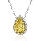 3.0ct Pear shape simulated diamond 925 sterling silver necklace for wedding engagement