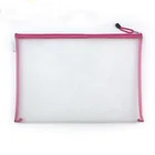Factory custom print A3 eco clear nylon file makeup organizer document mesh bag