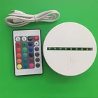 ABS 7 Touch Control Remote Control 3D LED Lamp Base Night Light