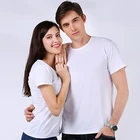 100% Organic Cotton Custom Round Neck Short Sleeve Plain White Man/Woman T Shirt