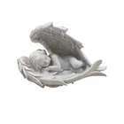 Shell New European Style Mini Size Angel Statuette Sleeping On Shell Figurines A Set Of 4 Decoration