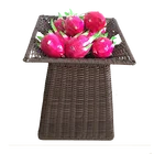 Supermarket food vegetable grocery fruit shop display shelf with rattan basket