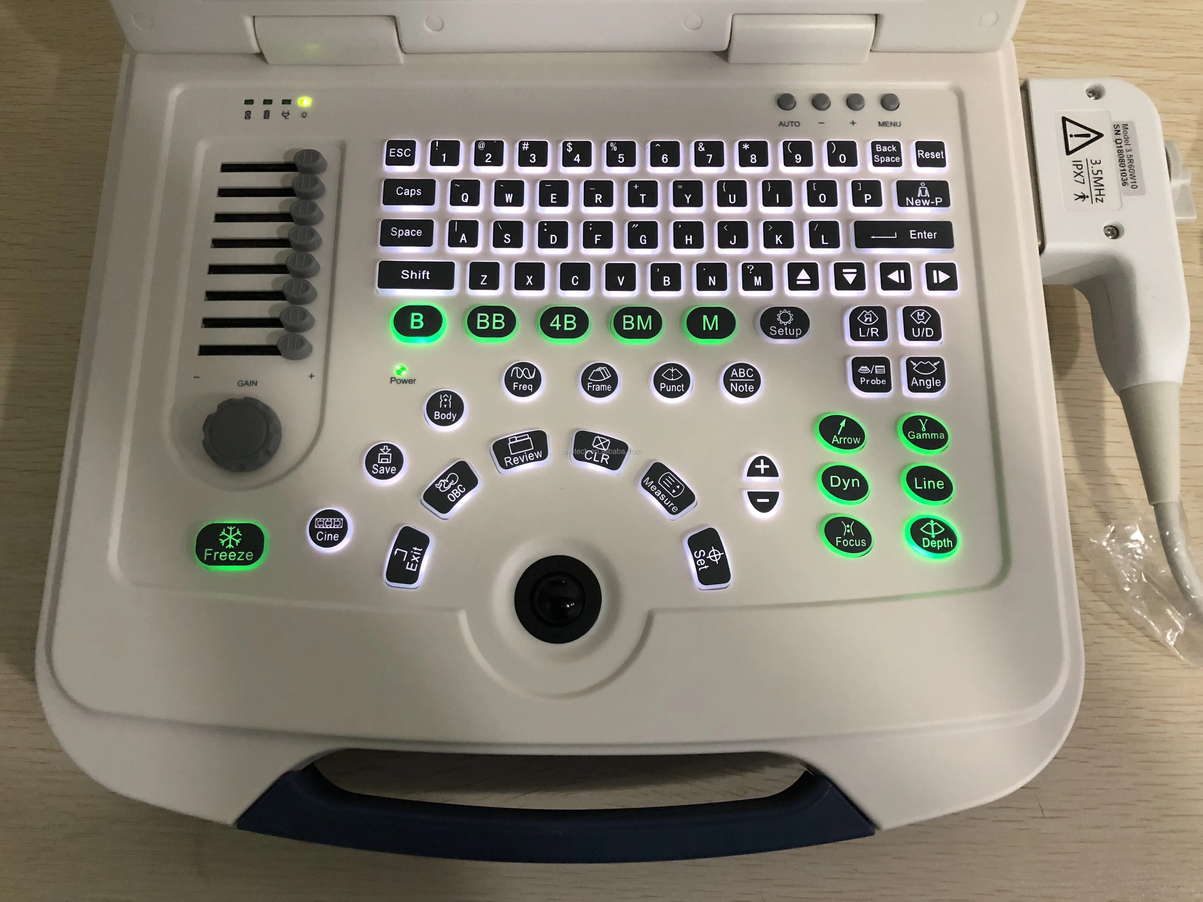手背平板电脑系统医疗 3d 超声波诊断机器与各种探头