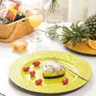 Table Plastic Table Plate Christmas Table Decorative 13inch Plastic Gold Leather Design Charger Plate